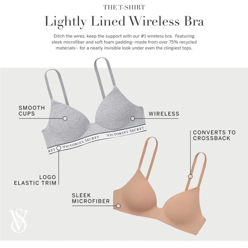Victoria's Secret Women's Lightly Lined Wireless T-Shirt Bra Magenta 32D